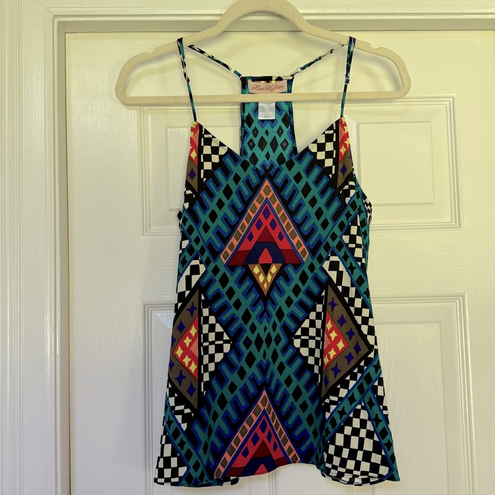 Mara Hoffman Geo Bazaar Geometric Print Tank Top Blouse